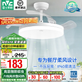 雷士（NVC） 风扇灯LED吊扇灯隐形扇现代简约变频餐厅卧室客厅遥控高显色灯具 荐！清风36瓦36寸丨IP40防蚊虫