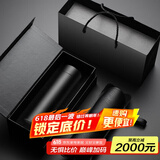 名锐保温杯水杯男304不锈钢办公车载杯子刻字定制礼品周年庆党员纪念 商务黑+三件套（礼盒礼袋皮套）