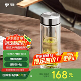 万象（WANXIANG）双层玻璃杯V48RL便携泡茶杯钛银色商务办公礼盒装带茶漏玻璃水杯