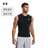 安德玛（UNDERARMOUR）男子HeatGear Armour训练运动紧身背心1361522 黑色001 L