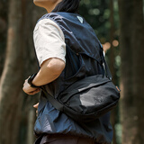 墨一男士斜挎包外出便携胸包骑行邮差包单肩小包通勤包2025新款高级感 黑色