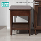 NITORI宜得利家居 家具 实木简约床头柜 卧室小型抽屉式收纳柜 维克系列  S 深棕色