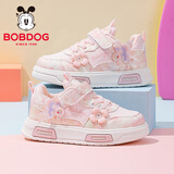 巴布豆童鞋女童秋款时尚百搭跑鞋软底舒适儿童板鞋101553195浅粉色33