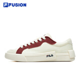 FILA FUSION斐乐女鞋帆布鞋女 低帮板鞋POP轻质帆布鞋休闲运动鞋女 奶白/烧砖红-GF 38