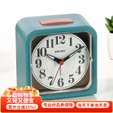 精工（SEIKO） seiko日本精工时钟卧室床头创意时尚贪睡夜灯夜光闹钟学生专用起床神器强力叫醒懒人小闹钟电子钟 蓝色QHK048M