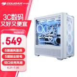 骨伽 乘风MX600 全塔台式玻璃侧透机箱 支持E-ATX主板竖装显卡360水冷/网孔面板 白