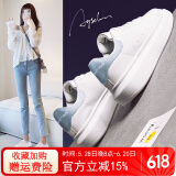 奥古狮登小白鞋女2025新款百搭休闲白色板鞋子女军训运动鞋女舒适轻便女鞋 10216浅蓝【四季款】 36