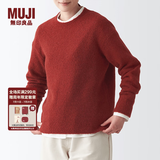 无印良品 MUJI 女式 含牦牛绒骆驼绒圆领毛衣 长袖针织衫秋 冬季 红色 M -L(165/88A)