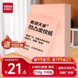天章 （TANGO）A4封面纸 双面凹凸皮纹纸 压纹纸 云彩纸 封皮纸 彩色卡纸标书封面硬厚手工卡纸 浅粉色210g100张