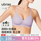 ubras[虞书欣同款]夹心软支撑光面小胸聚拢女无痕内衣隐形无钢圈文胸罩 【背勾款】香提紫色 M 75A/75B