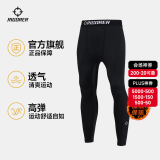 准者健身长短裤男式高弹速干运动套装跑步骑行压缩健身衣服打底紧身裤 Z122411444纯正黑 【长裤加绒】 XL (180)