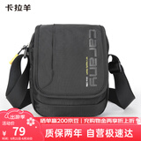 卡拉羊单肩包男士斜挎包多隔层帆布包休闲小包户外胸包CX4008旅行礼物