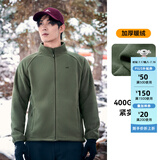 拓路者（Pioneer Camp）户外抓绒衣男士立领冬季加绒加厚内胆摇粒绒外套中老年春装大码 军绿 L
