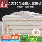 无印良品A类提花大豆夏凉被 夏被薄被子空调被30%大豆被芯被褥200*230cm