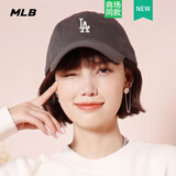MLB男女情侣帽子 时尚小标软顶鸭舌帽CP77系列棒球帽运动休闲遮阳帽 洛杉矶道奇队/炭灰色 F