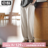 马登工装 美式休闲Easypants华夫格卫裤运动莫代尔束脚直筒长裤子男春 浅卡其 M