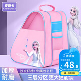 麦斯卡 轮滑包儿童溜冰鞋背包轮滑鞋袋子三角包滑冰鞋收纳包双肩书包 冰雪奇缘粉色升级三层包