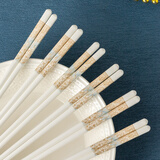 景黛陶瓷筷子景德镇正品2026新款高品质优质防霉环保耐高温家用食品级 时光漫步5双装