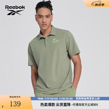 Reebok锐步官方24新品男子TEE/SS休闲舒适针织短袖T恤Polo衫 24SRM401MGL2 L