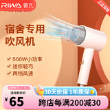 雷瓦（RIWA） 500w小功率电吹风机宿舍迷你小功率 家用风筒速干恒温 多档温控高速吹发造型RC-7105 白配灰 500W宿舍可用