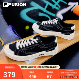 FILA FUSION斐乐男鞋POP帆布鞋潮牌男子潮流板鞋街拍运动休闲鞋男 黑-BK 42.5