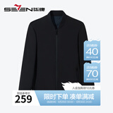 柒牌棒球领夹克春夏厚款休闲防静电格纹棉服外套【双面穿】125JK70760 黑色 L (175)