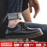 马登马丁靴男春季高帮厚底工装鞋子英伦风短靴潮流百搭休闲皮鞋 黑色 [低帮/5孔]时尚硬核 43 男码