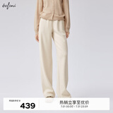 伊芙丽（eifini）伊芙丽百搭舒适针织面料松紧腰直筒长裤2024冬季新款休闲裤卫裤 燕麦色 厚绒款 M /160/64A/