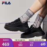 斐乐（FILA）女鞋帆布鞋LAVA胖胖底厚高底增鞋板鞋帆布鞋休闲鞋 黑-BK 37.5