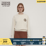 Teenie Weenie小熊春季美拉德简约圆领宽松休闲复古学院卫衣上衣女 象牙白 S (160)
