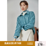 独束大码女装灯芯绒衬衫女冬装新款叠穿中长款遮胯显瘦胖mm衬衣 蓝色 L