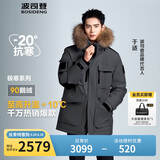 波司登反季冬季极寒羽绒服鹅绒于适同款男女情侣款短款大毛领外套