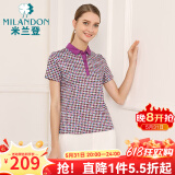 米兰登（MILANDON）夏季新款中老年女装妈妈装双丝光印花纯棉短袖t恤女薄款1M2T1138 WJ2T1032玫红 M