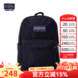 JANSPORT杰斯伯书包轻便双肩包男女26L旅行包简约背包电脑包学生校园 4QUE008爵士黑-侧袋+隔层