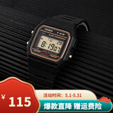 卡西欧（CASIO）男表小方块电子表 运动手表学生手表 多功能防水男士手表 经典小方块金圈F-91WG-9