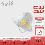 戴维贝拉（DAVE＆BELLA）儿童帽子女童遮阳帽洋气小童盆帽宝宝户外帽子夏装新款童帽 樱桃印花DB2251140 50 ( 建议帽围约48-50cm)