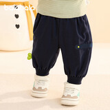 巴拉巴拉童装宝宝裤子儿童长裤婴儿冬装男童女童运动裤摇粒绒加厚时尚 深蓝 90 两用裆
