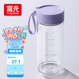 富光清然玻璃杯 高硼硅玻璃水杯子 女生便携牛奶咖啡高颜值茶杯480ml