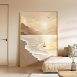 好久不见现代简约客厅装饰画海浪沙发背景墙玄关过道壁画好寓意餐厅挂画