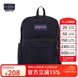 JANSPORT杰斯伯书包轻便双肩包男女26L旅行包简约背包电脑包学生校园 4QUT008爵士黑-带侧边袋