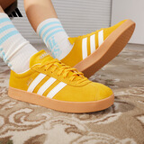 adidas T头鞋 VL COURT复古板鞋德训鞋男女阿迪达斯轻运动 黄色/亮白/汉玉白   38.5