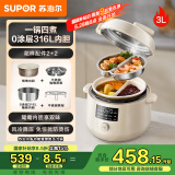 苏泊尔（SUPOR）【国家补贴】鸳鸯电压力锅3L 多功能0涂层钢胆2-4人家用 风冷降压电饭煲电炖锅高压锅SY-30YC3001