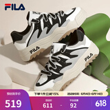 斐乐（FILA）斑斓鞋ROSETTA女鞋板鞋新款面包厚底鞋复古休闲鞋 雪白/黑-SB 40