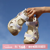 悍途（Humtto）夏季新款沙滩凉鞋户外徒步休闲运动包头凉鞋轻便防滑涉水溯溪鞋 象牙白浅紫-女 36