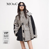 MO&Co.羽绒服冬季MC老花多功能工装外壳附羽绒内胆两件套摩安珂 白底黑字-第2批 S 160