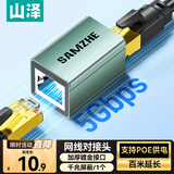 山泽网线转接头网线对接头 铝合金千兆高速网络延长器连接器 RJ45网口直通头水晶头模块适用5/6类网线