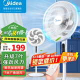 美的（Midea） 电风扇家用风扇 落地扇7叶大风量立式轻音摇头风扇客厅卧室办公室智能遥控可定时国家补贴SAC35BR 升级7叶SAC35BR