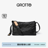 GROTTO个乐黑石包经典大容量植鞣绵羊皮单肩斜挎通勤软包男女款礼物 黑石M（黑标）