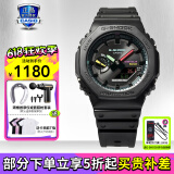 卡西欧（CASIO）男表黑金G-SHOCK双显运动防水时尚腕表送男友礼物 GA-B2100MF-1A霓虹未来