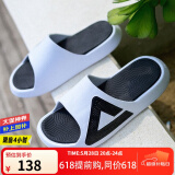 匹克态极拖鞋男鞋夏季外穿运动拖鞋防滑沙滩鞋女情侣厚底时尚凉拖鞋子 【男款】撞色-大白/黑色 44